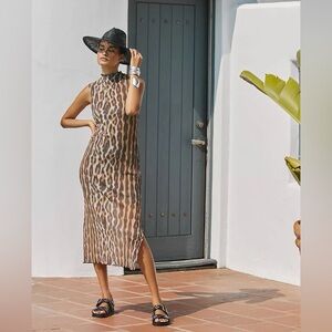 By Anthropologie Mesh Slip Midi Dress